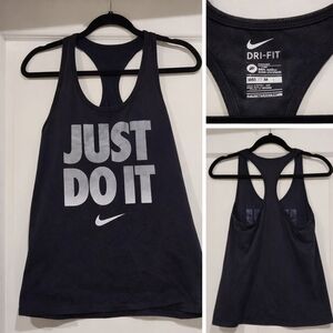 Nike Dri-FIT “Just Do It” Racerback Tank Top – Black Athletic Workout Shirt